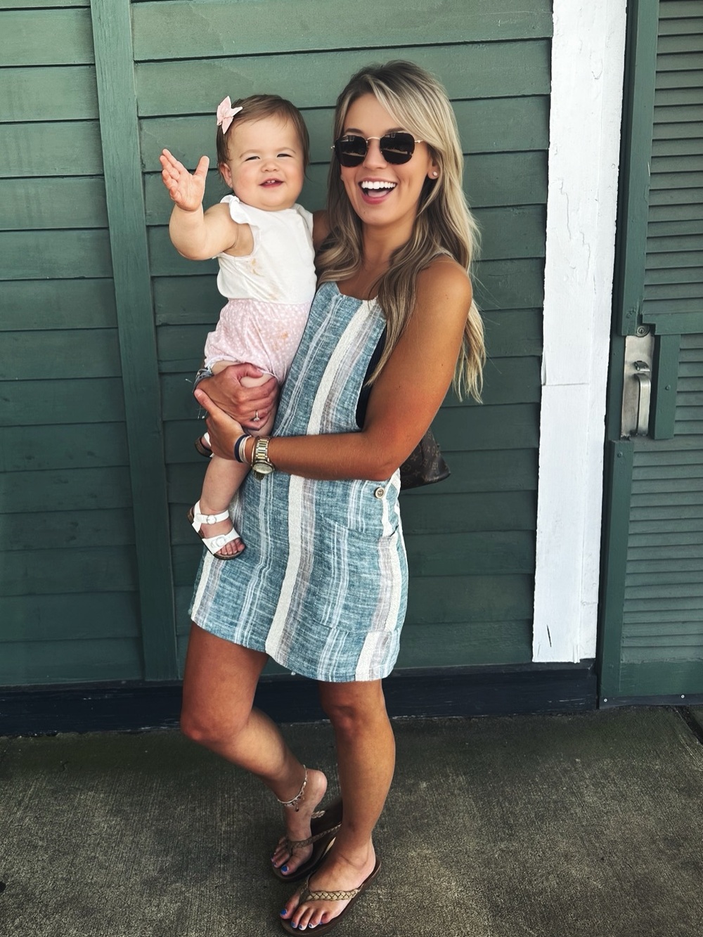 VICI Overall Mini Dress Beach Summer Coastal Vacation Cottagecore Boutique M